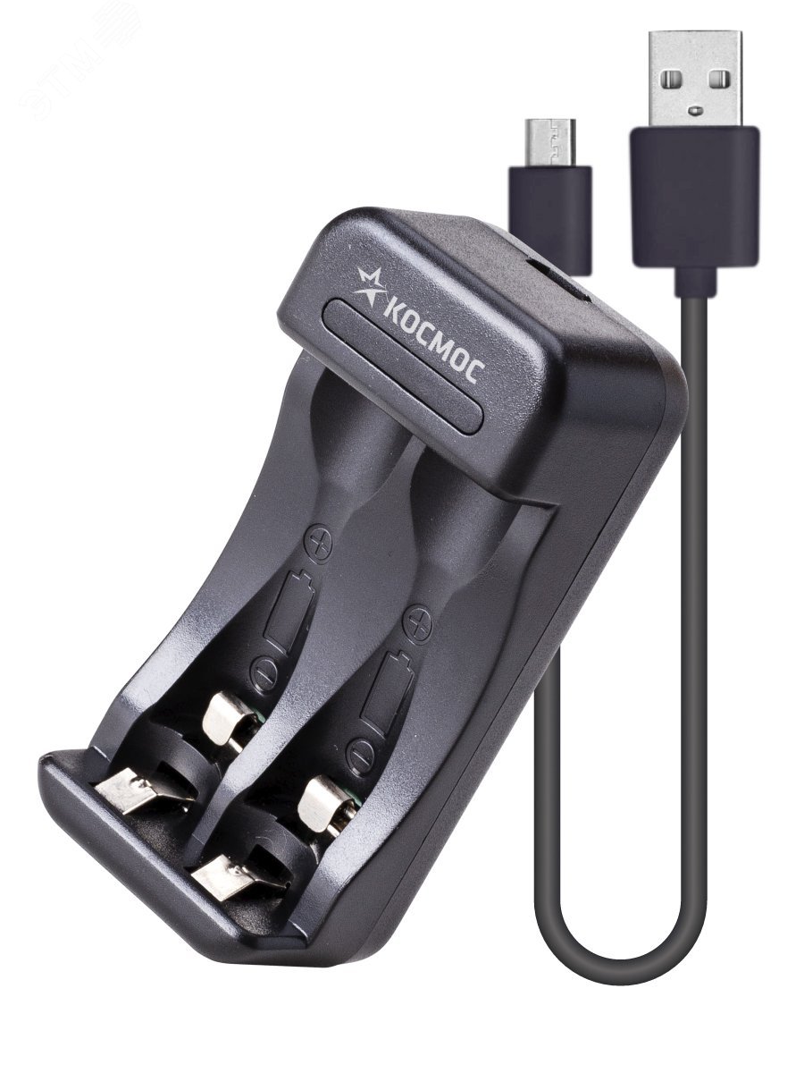 Зарядное устройство 1-2 AA/AAA питание от USB шнур. автомат., KOC901USB Космос - превью