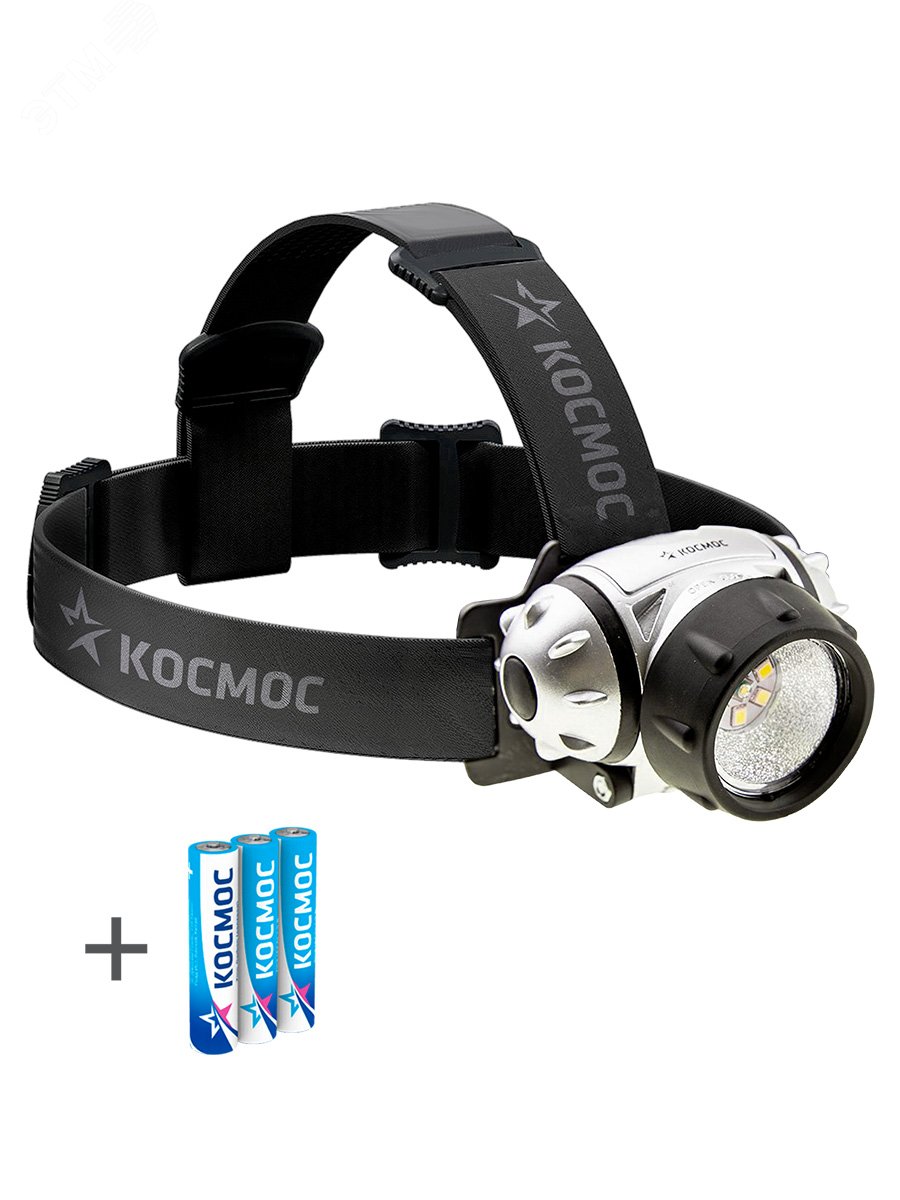Изображение товара Налобный фонарь Космос XPE LED + 6 SMD, 250 Lm, холодный свет