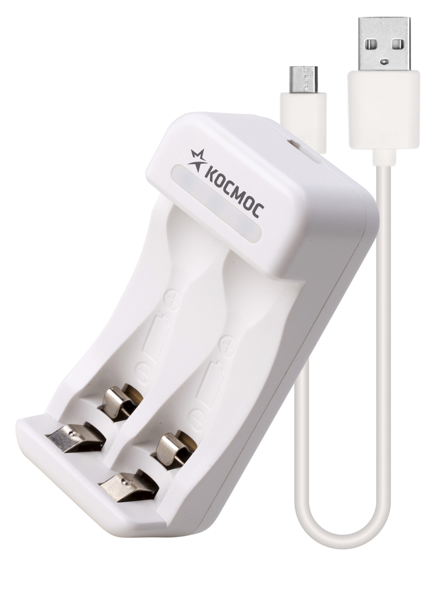 Зарядное устройство 1-2 AA/AAA питание от USB шнура, КОСМОС