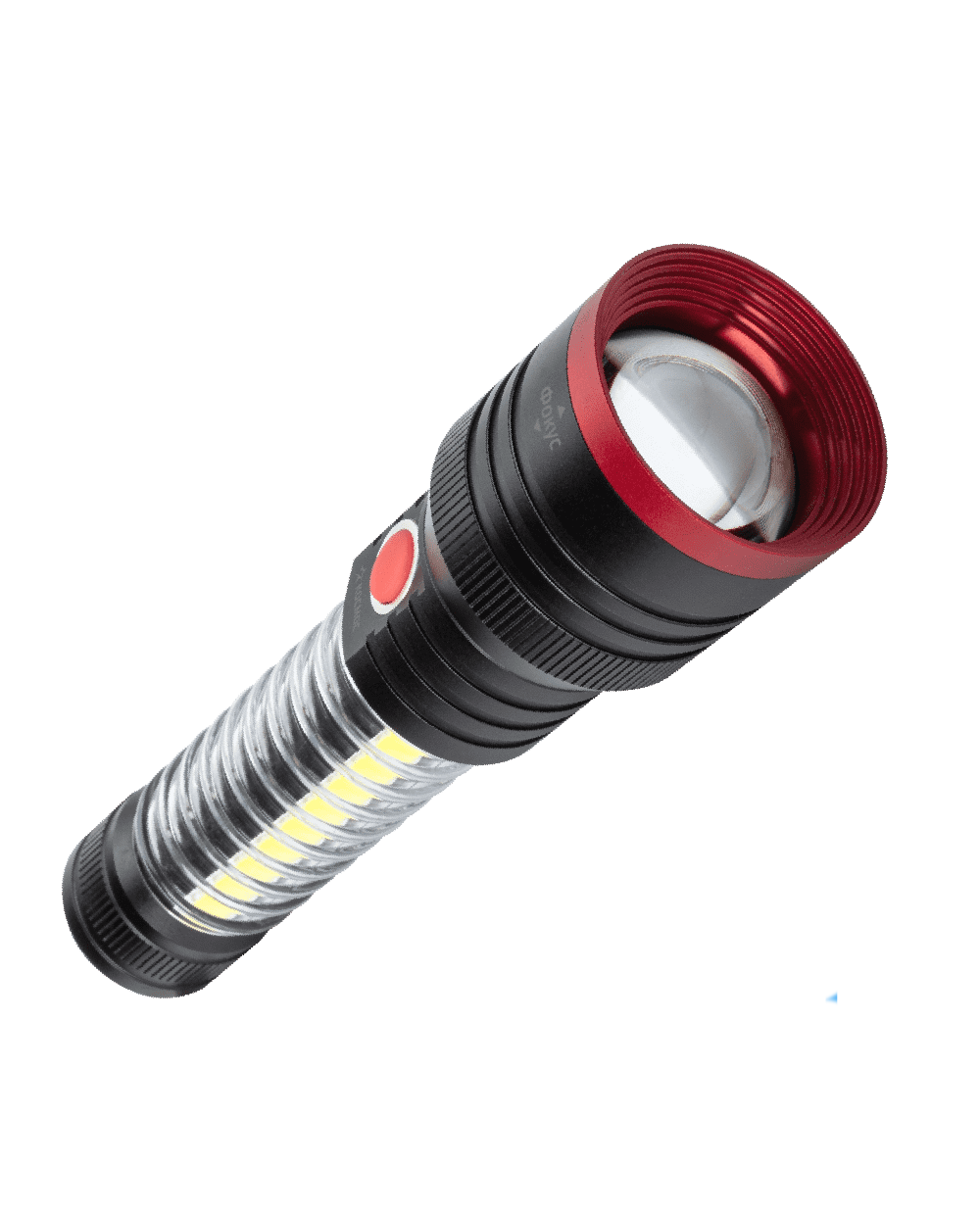 Фонарь ручной аккумуляторный 10 Вт+5 Вт COB+крас зум Li-ion 18650 2200mAh Powerbank алюм USBtC магн