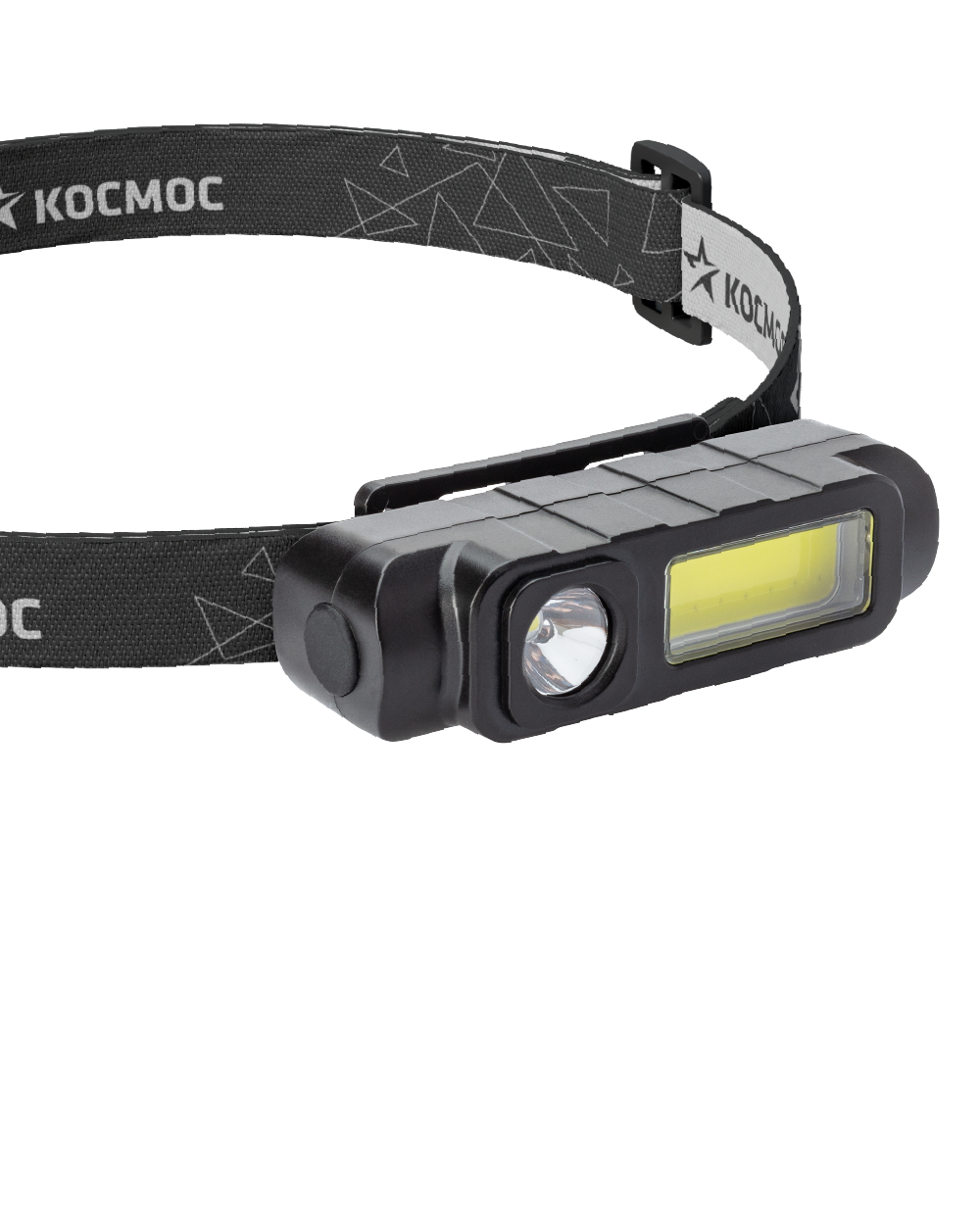 Фонарь налобный аккумуляторный 1ВтLED+3ВтCOBLED Li-ion 18650 800mAh ABS-пластик USB-шнур