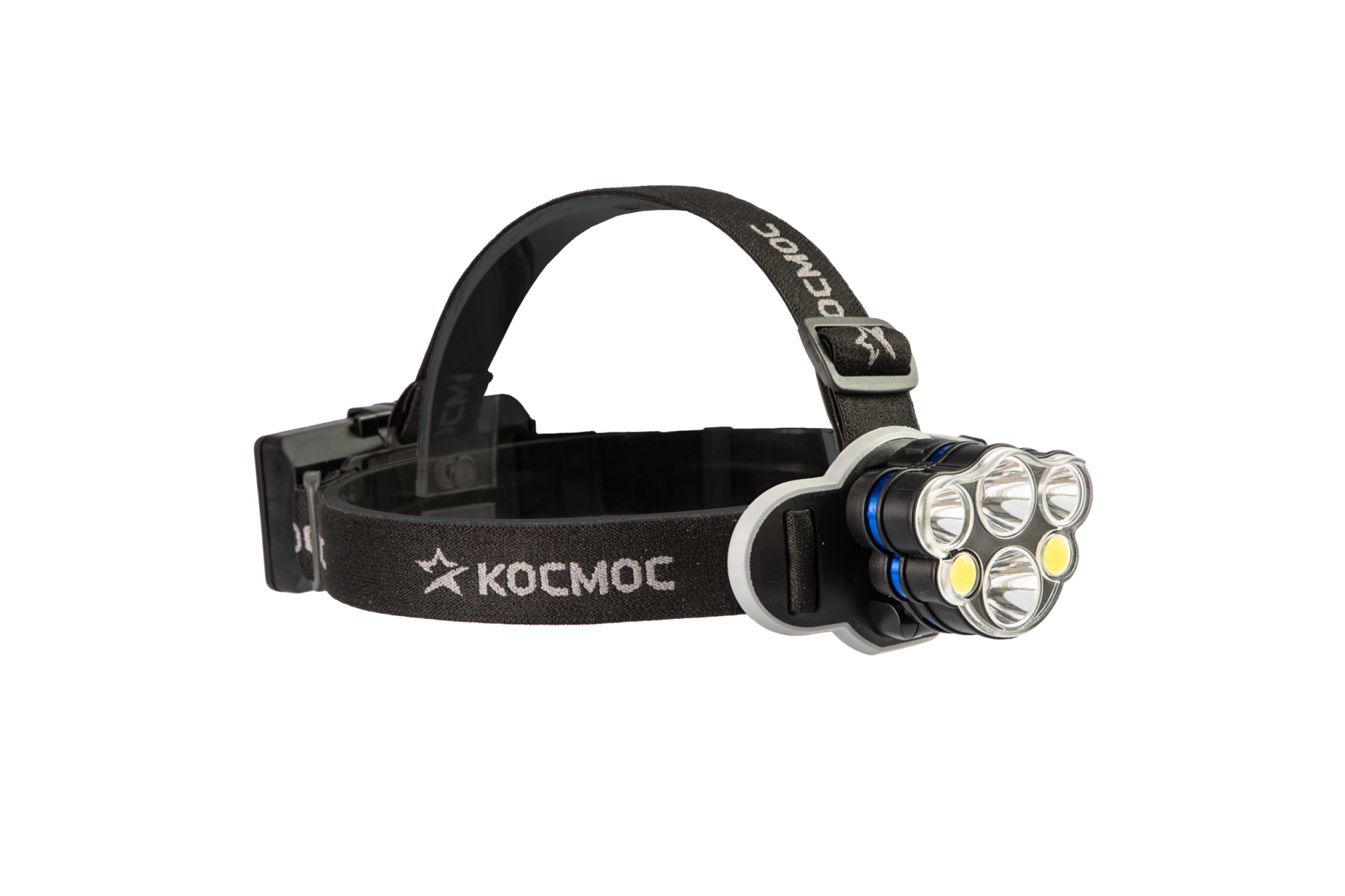 Фонарь налобный аккумуляторный 5Вт+3Вт XPE LED+2Вт COB, 8 режимов, Li-ion 18650 2400mAh (2x1200mAh)