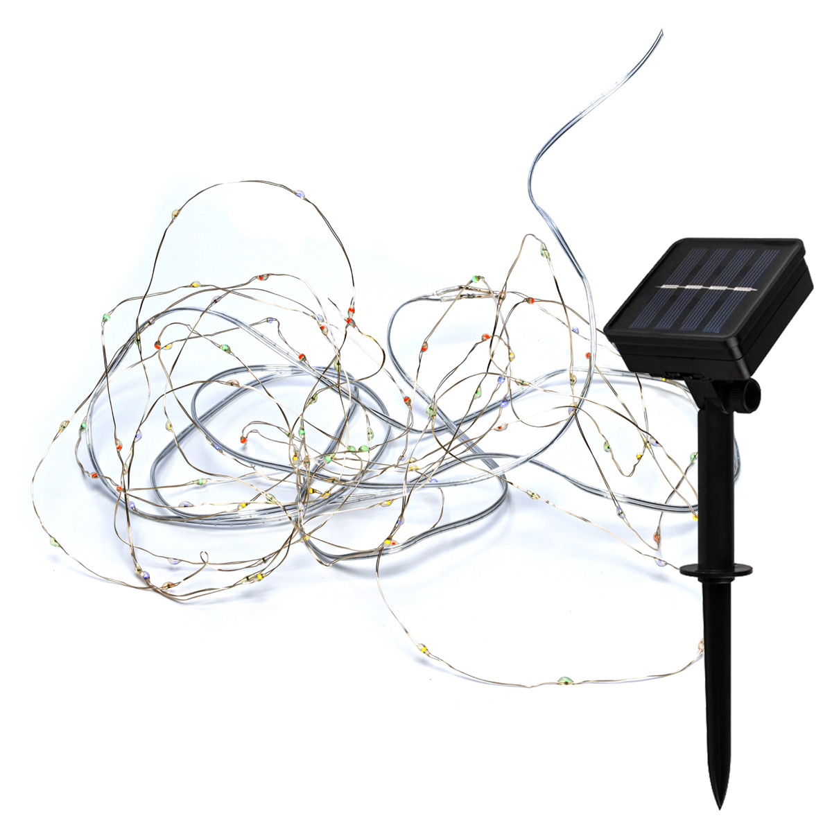 Гирлянда садовая Золотые нити на медном проводе на солнечной батарее