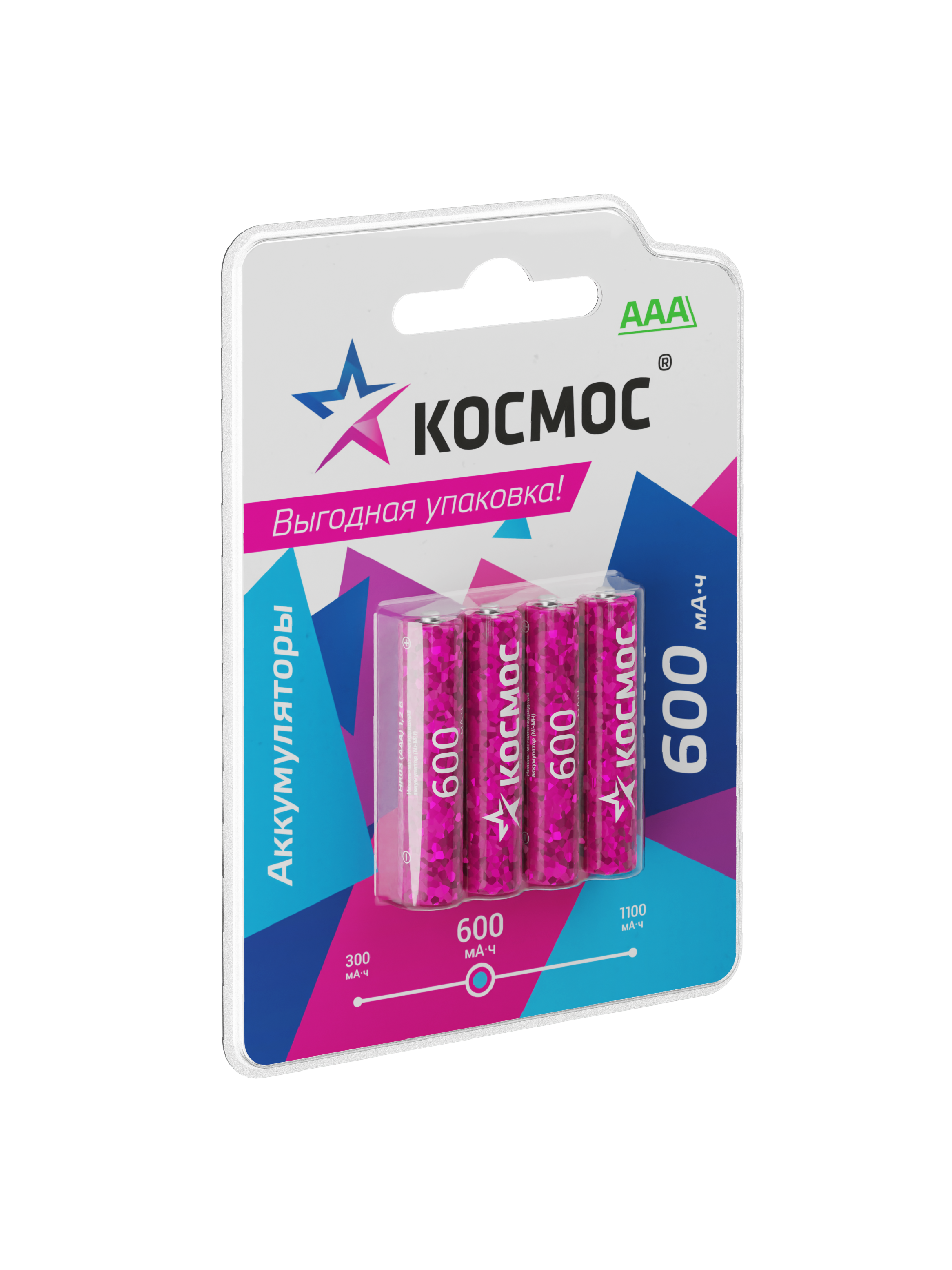 Аккумулятор 600мАч R03 NiMH 4BL,