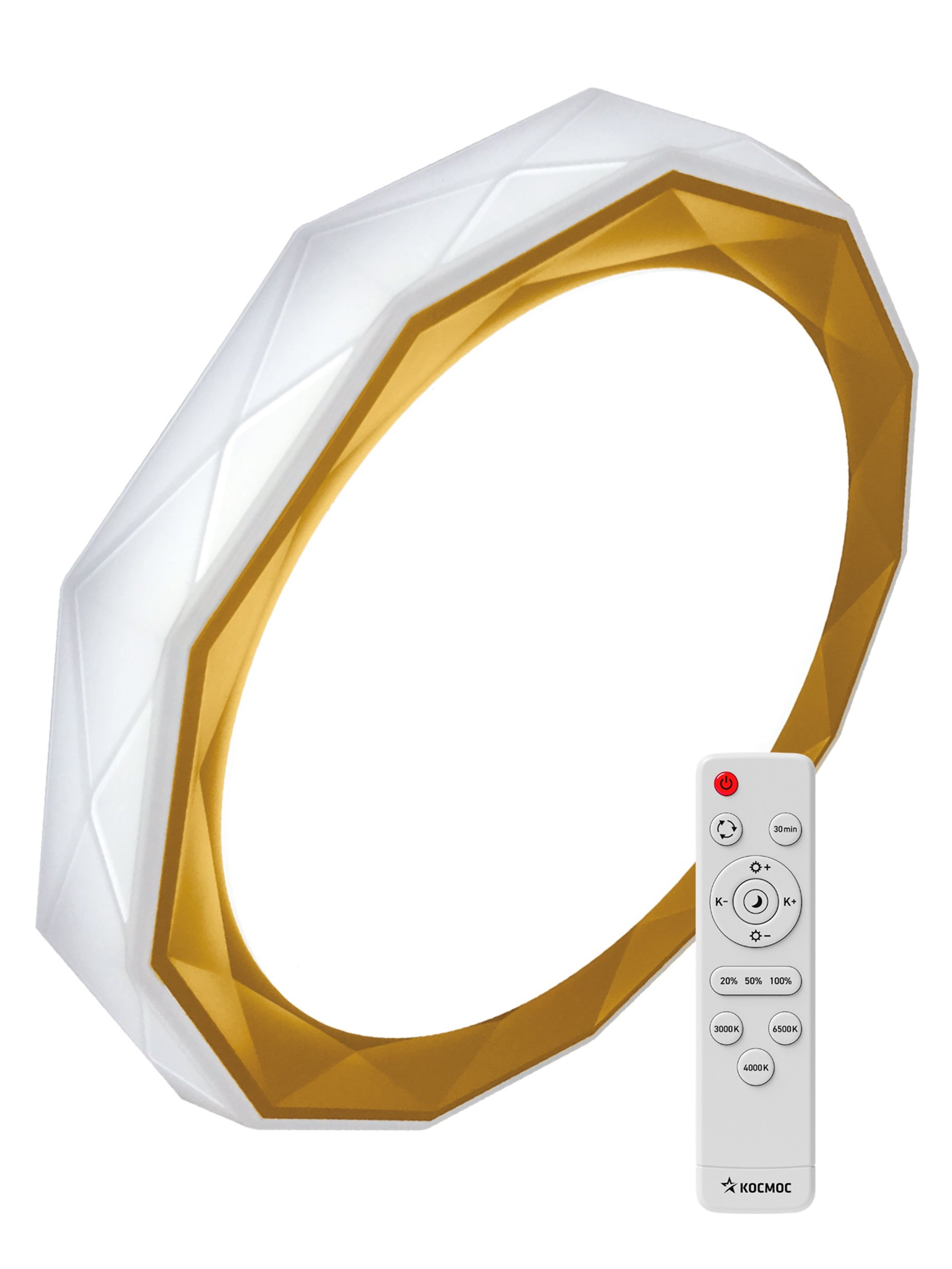 Светильник светодиодный ДБО-75 настенно-потолочный управляемый SIESTA 230В 3000-6500K 6000Лм 525x88мм