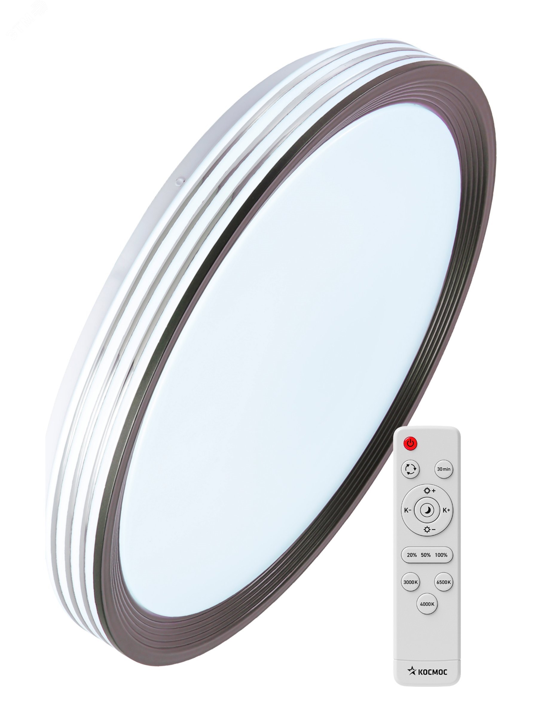 Изображение товара Светильник светодиодный ДБО-75 настенно-потолочный управляемый AFINA 230В 3000-6500K 6000Лм 485x90мм (шт)