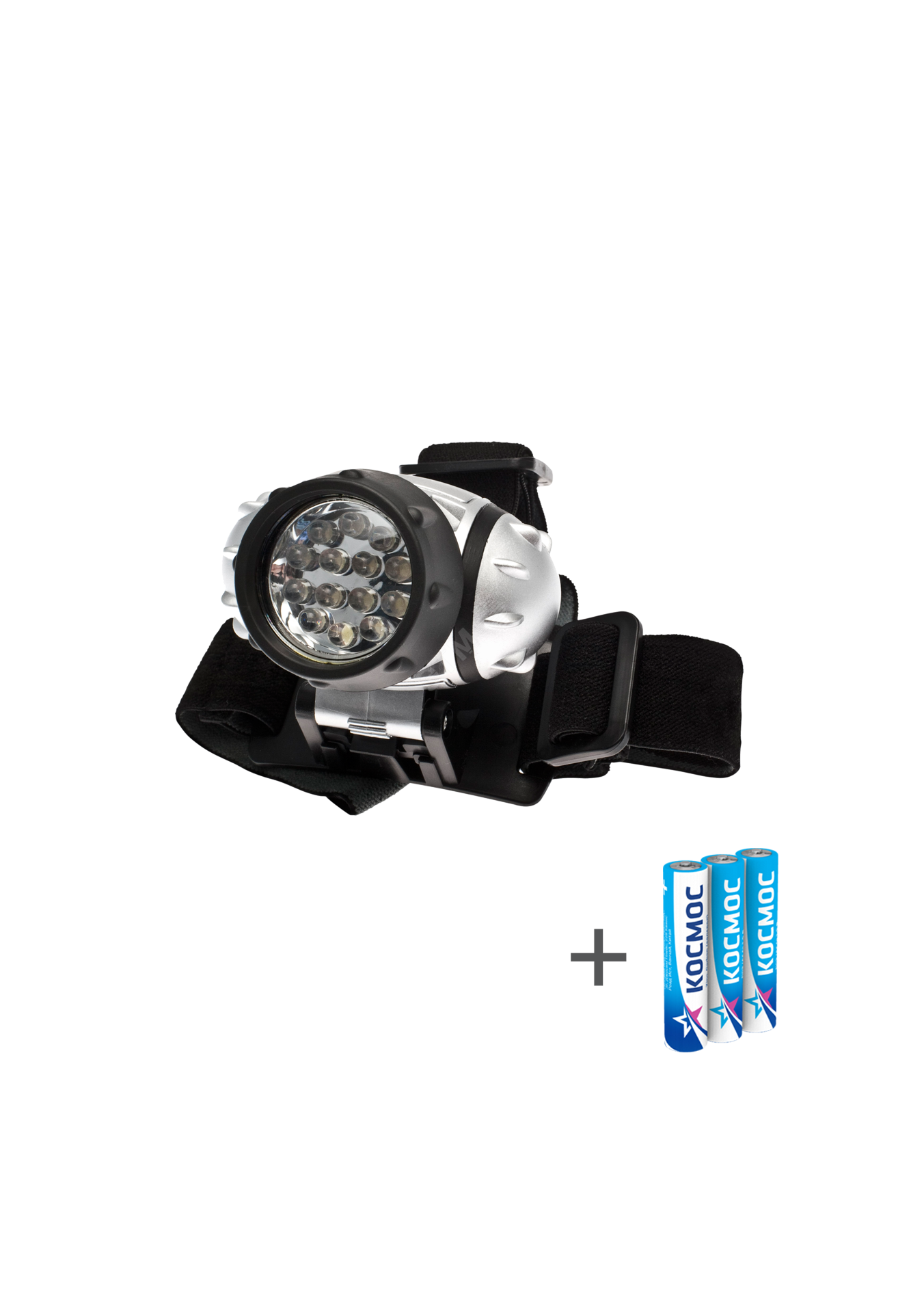 Изображение товара Налобный фонарь 14 LED 130Lm три режима работа батарейки AAA