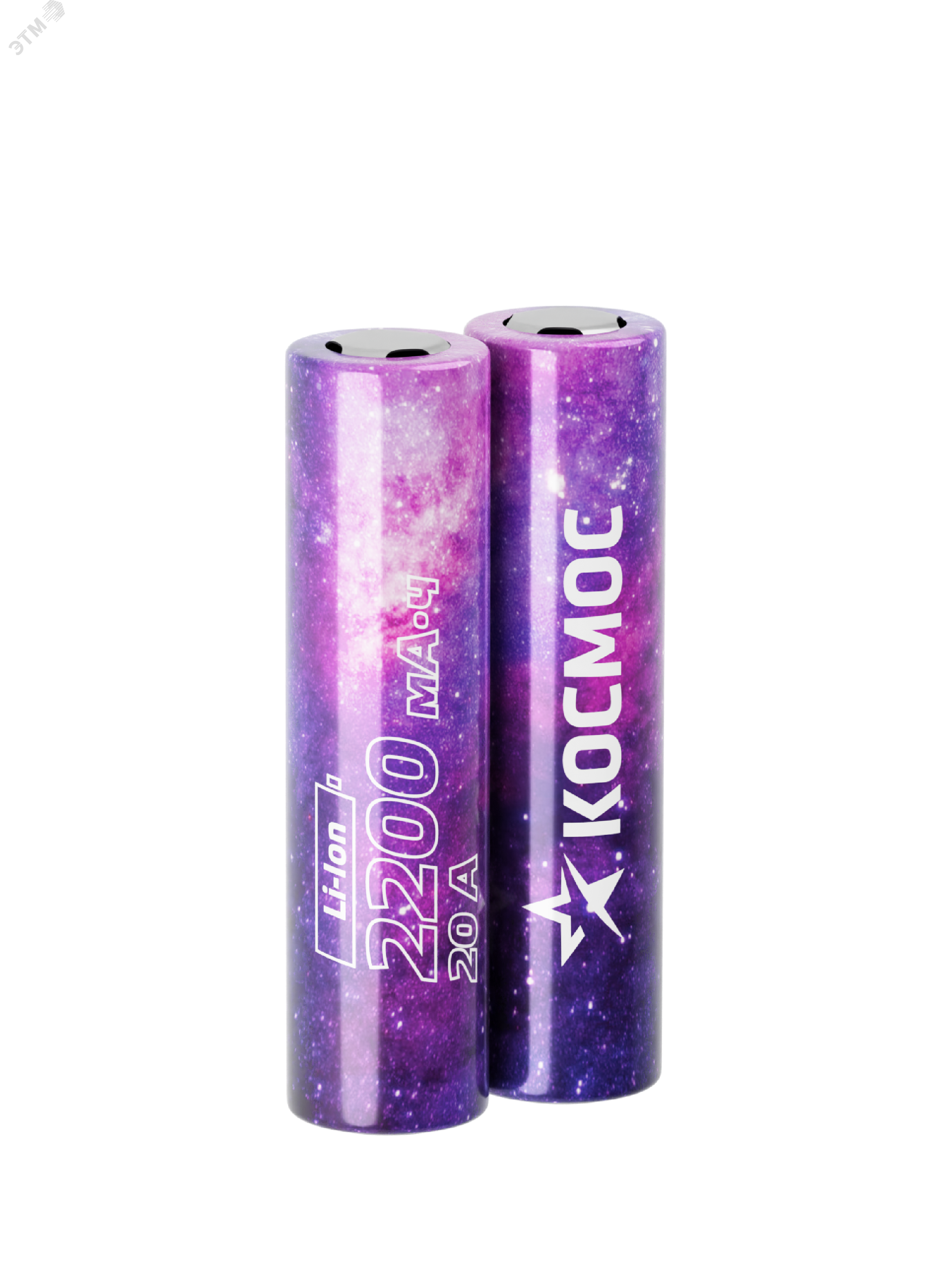 Изображение товара Аккумулятор 18650 Li-ion 2200мАч без защиты высокого тока Космос