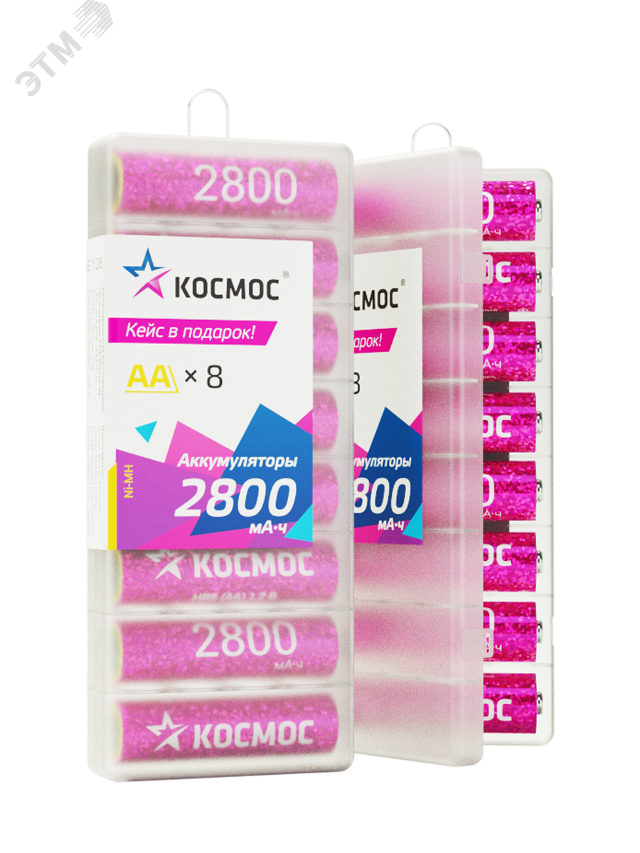 Аккумулятор R6 (АА) 2800mAh Ni-Mh 8 шт в боксе KOCR6NIMH2800mAh8B Космос - превью