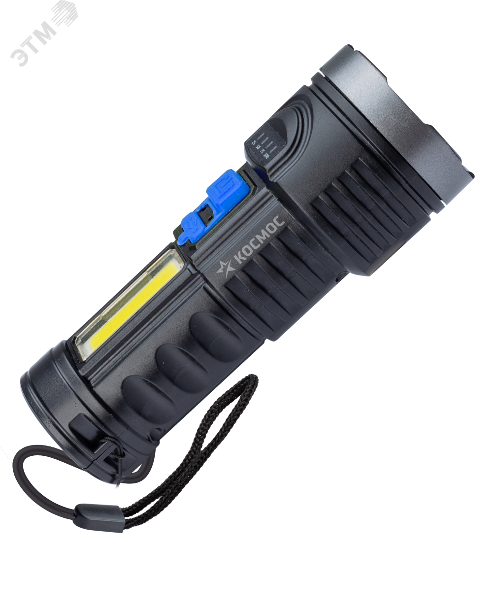 Изображение товара Аккумуляторный фонарь КОСМОС 3Вт LED+3Вт COB компактный с USB зарядкой
