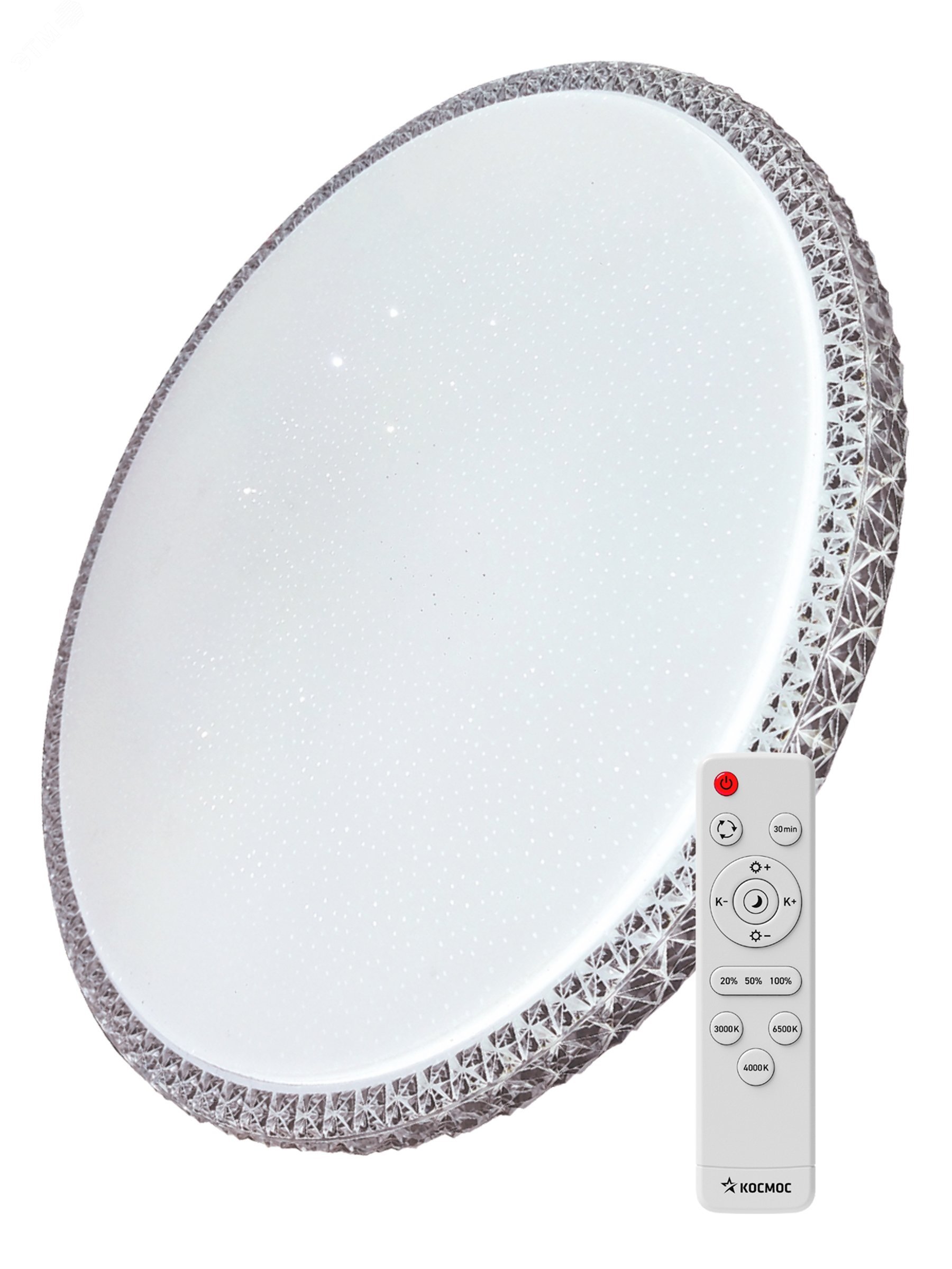 Изображение товара Светильник светодиодный ДБО-55 Вт настенно-потолочный управляемый MYSTERY 230В 3000-6500K 4400Лм 400x70мм (шт)