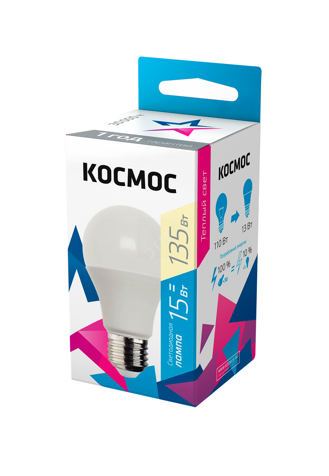 Изображение товара Светодиодная лампа LED 15Вт 220В Е27 теплый белый