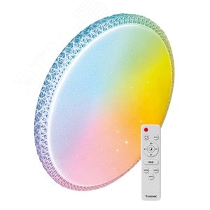 Изображение товара Светильник светодиодный ДБО-75 настенно-потолочный управляемый MYSTERY RGB 230В 3000-6500K 6000Лм 495x85мм с RGB подсветкой (шт)