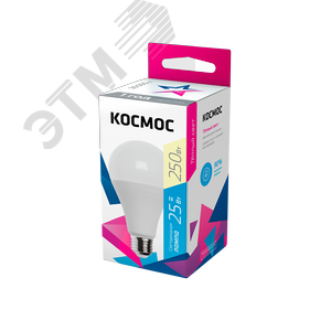 Изображение товара Лампа светодиодная LED 25Вт 220В E27 D65х130 3000К теплый A65 (шт)