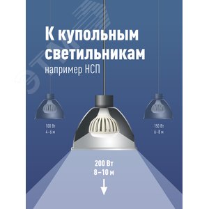 Лампа светодиодная LED 200Вт 220В E40 D170х248 4500К белый 19000 лм - фото 2