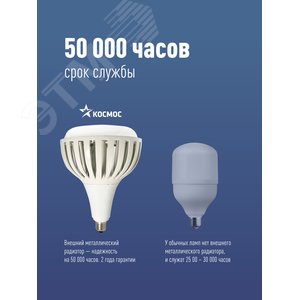 Лампа светодиодная LED 200Вт 220В E40 D170х248 4500К белый 19000 лм - фото 8