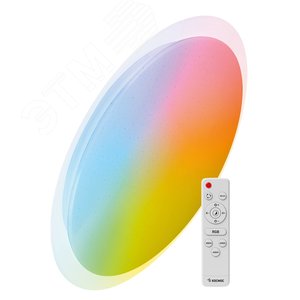 Изображение товара Светильник светодиодный ДБО-75 настенно-потолочный управляемый GALAXY-RGB 230В 3000-6500K 6000Лм 555x83мм с RGB подсветкой (шт)