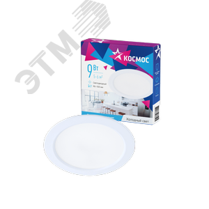 Изображение товара Светильник светодиодный ДВО-9 Вт 6400K 720 Лм белый (шт)