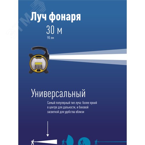 Фонарь универсальный , 3W COBE LED + 1W, 3 батарейки АА, 90Lm - 5 часов, 120Lm - 7 часа - фото 3