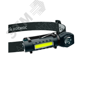 Изображение товара Фонарь налобный аккумуляторный 3Вт+3Вт COB коллиматорная линза Li-ion18650 1200mAh USBtC магнит зажим (шт)