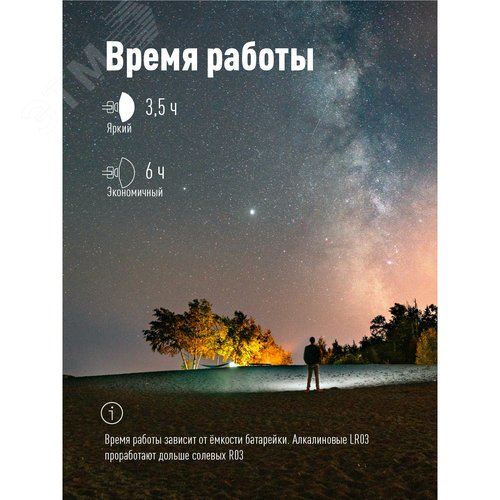 Фонарь налобный 5ВтCOBLED/3xAAA/корпус ABS-пластик - фото 4