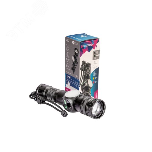 Фонарь ручной аккумуляторный 10Вт LED+3Вт COB, 9 режимов, зум-линза, Li-ion26650 3000mAh - фото 3