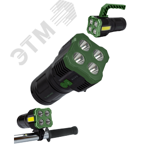 Изображение товара Фонарь прожектор аккум/4Вт+3ВтCOB/Li-ion18650 1200mAh/индикатор/USBшн/креп для вело (шт)