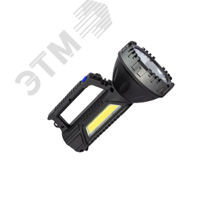 Фонарь прожектор ручной аккум/3Вт+3ВтCOB/Li-ion18650 1200mAh/ABSпл/индикатор/USBшн