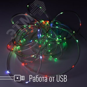 Гирлянда влагозащитная Дюралайт 10 м нить в трубе 0,8 мм + 30 клипс - фото 3