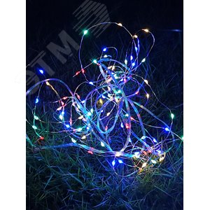 Гирлянда садовая Разноцветные нити на медном проводе на солнечной батарее - фото 4