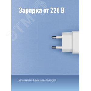Фонарь-прожектор светодиодный аккумуляторный, LED 5вт, з/у 220 - фото 4