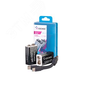 Аккумулятор крона Li-ion 9V 1000мАч 2 шт в боксе - фото 3