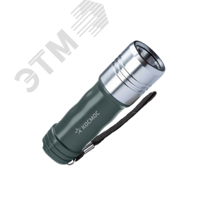 Фонарь ручной 3Вт LED/3xAAА/корпус алюминий, PC-ABS/ремешок ручной, КОСМОС