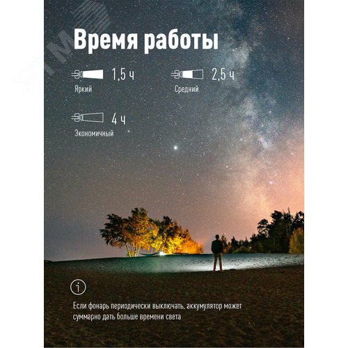 Фонарь налобный велосипедный аккумуляторный 10Вт LED/съемнLi-ion18650 1200mAh/алюминий/USBшнур, - фото 5