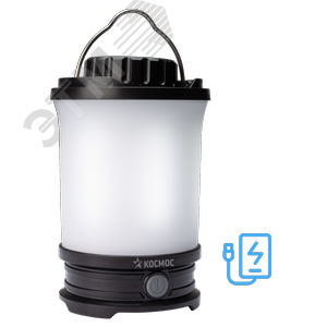 Изображение товара Фонарь кемпинговый аккумуляторный 10Вт LED/съемный Li-ion18650 2х2200mAh/Power-bank/USB-шнур (шт)