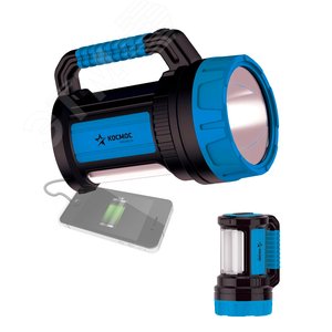 Фонарь-прожектор аккумуляторный, 7W LED + 20 SMD x 0,5 WLED, аккум. 4V 4Ah, 420Лм - 6 часов, 380Лм - 10 часа - фото 2