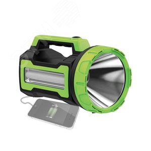 Фонарь-прожектор светодиодный аккумуляторный , LED 10вт+4вт, з/у 220/12в, usb выход - фото 2