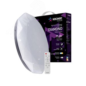 Светильник светодиодный ДБО-75 Вт настенно-потолочный управляемый DIAMOND 230 В 3000-6500K 6000Лм 500x90мм - фото 2