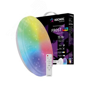 Светильник светодиодный ДБО-75 настенно-потолочный управляемый FROST-RGB 230В 3000-6500K 4400Лм 495x85мм с RGB подсветкой - фото 2