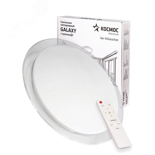 Светильник светодиодный ДБО-75 Вт настенно-потолочный управляемый GALAXY 230В 3000-6500K 6000Лм 560x85мм - фото 2
