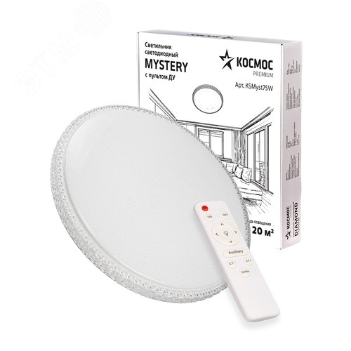 Светильник светодиодный ДБО-75 Вт настенно-потолочный управляемый MYSTERY 230В 3000-6500K 6000Лм 500x85мм - фото 1