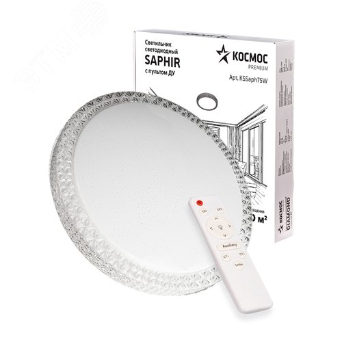 Светильник светодиодный ДБО-75 настенно-потолочный управляемый SAPHIR 230В 3000-6500K 6000Лм 495x115мм - фото 4