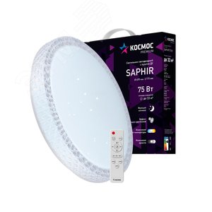 Светильник светодиодный ДБО-75 настенно-потолочный управляемый SAPHIR 230В 3000-6500K 6000Лм 495x115мм - фото 2