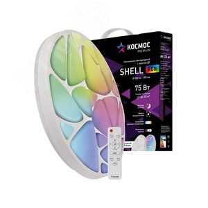 Светильник светодиодный ДБО-75 настенно-потолочный управляемый SHELL RGB 230В 3000-6500K 6000Лм 500x80мм с RGB подсветкой - фото 2