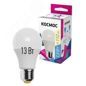 Лампа светодиодная LED 13Вт 220В Е27 D60х108 3000 теплый А60 - фото 2