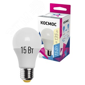 Лампа светодиодная LED 15Вт 220В Е27 D60х108 3000 теплый A60 - фото 2