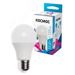 Лампа светодиодная LED 15Вт 220В Е27 D60х108 4500 белый A60 - фото 2