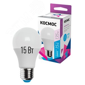 Лампа светодиодная LED 15Вт 220В Е27 D60х108 6500К холодный A60 - фото 2
