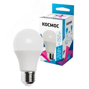 Лампа светодиодная LED 20Вт 220В Е27 D60х118 белыйA60 - фото 2