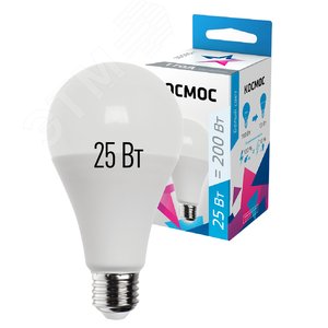 Лампа светодиодная LED 25Вт 220В E27 D65х130 4500 белый A65 - фото 2